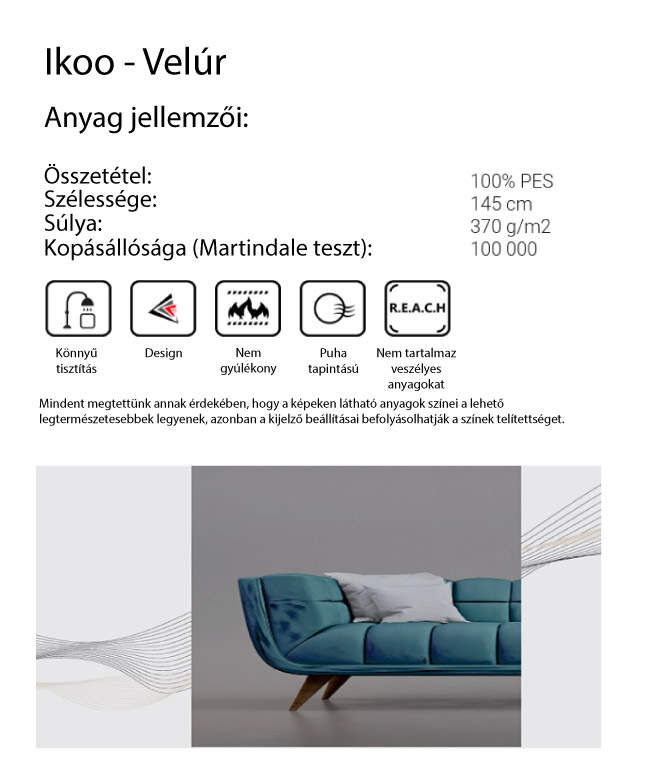 Ikoo textil paletta jellemzői